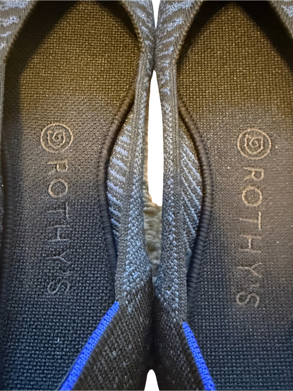 Rothy's Navy & Black Pointed Knit Flats Women’s 7.5 - Picture 5 of 10